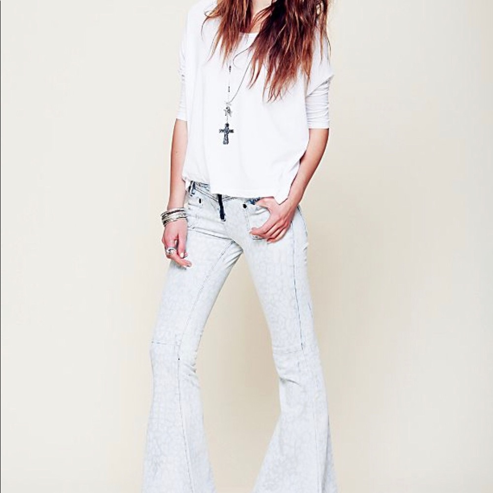 One teaspoon Ziggy flare with faded leopard print